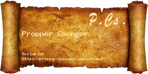 Propper Csongor névjegykártya